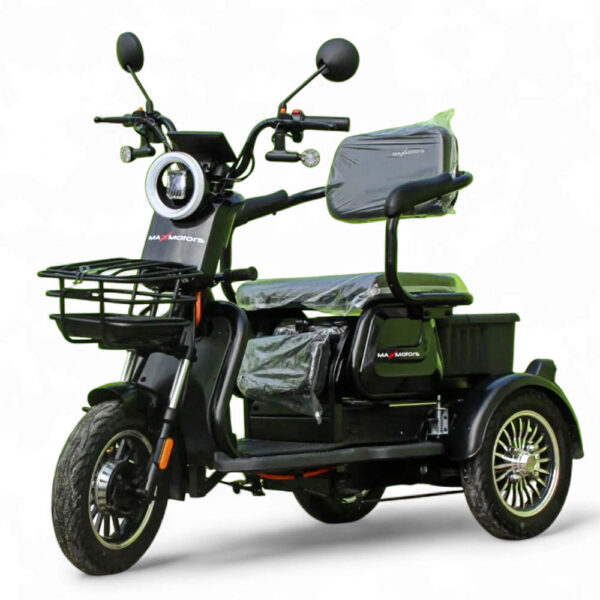 Електрическа триколка max motors x1 1500w, 48v, 20ah, 10" джанти, черен металик