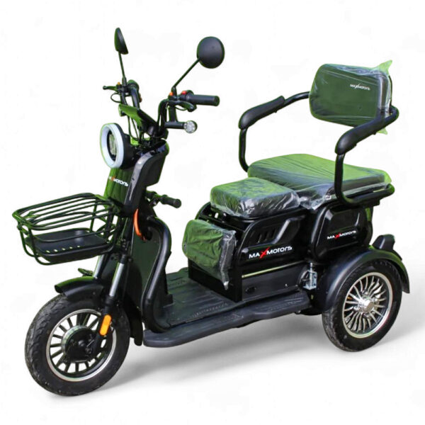 Електрическа триколка max motors x1 1500w, 48v, 20ah, 10" джанти, черен металик