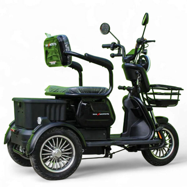 Електрическа триколка max motors x1 1500w, 48v, 20ah, 10" джанти, черен металик