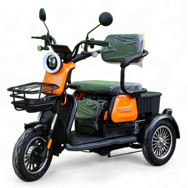 Електрическа триколка max motors x1 1500w, 48v, 20ah, 10" джанти, оранжев металик