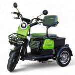 Електрическа триколка max motors x1 1500w, 48v, 20ah, 10" джанти, зелен металик