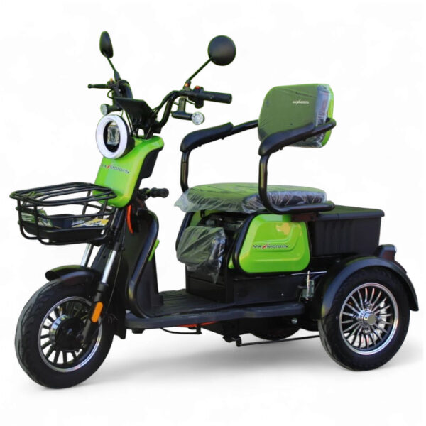 Електрическа триколка max motors x1 1500w, 48v, 20ah, 10" джанти, зелен металик