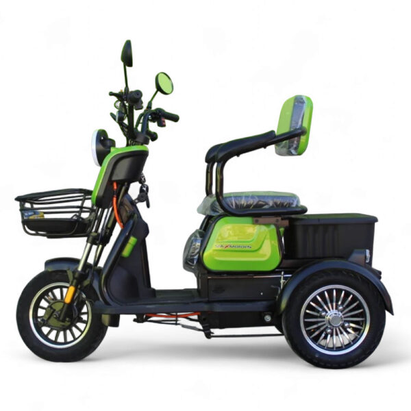 Електрическа триколка max motors x1 1500w, 48v, 20ah, 10" джанти, зелен металик