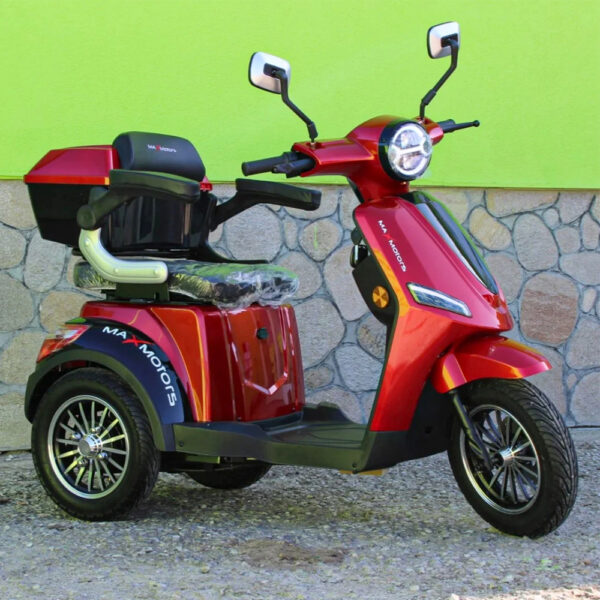 Електрическа триколка max motors fm1 1500w, 60v, 20ah, червено бордо