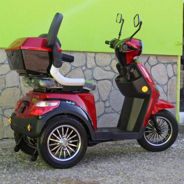 Електрическа триколка max motors fm1 1500w, 60v, 20ah, червено бордо