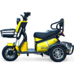 Двуместна електрическа триколка bullmax pudding premium, с дълга платформа, крачна спирачка и диференциално задвижване