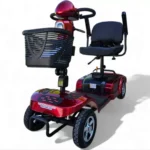 Инвалидна четириколка с дълга база max motors, 350w, 24v, 20ah батерии, червен металик