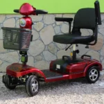 Инвалидна четириколка с дълга база max motors, 350w, 24v, 20ah батерии, червен металик