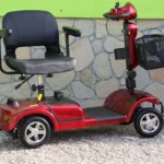 Инвалидна четириколка с дълга база max motors, 350w, 24v, 20ah батерии, червен металик