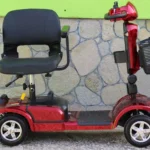 Инвалидна четириколка с дълга база max motors, 350w, 24v, 20ah батерии, червен металик