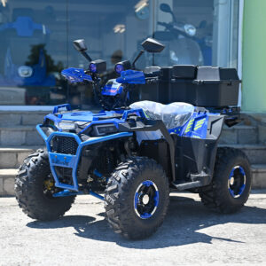 Двуместно бензиново atv bullmax zigo 150cc, полуавтомат, с теглич, синьо, 55km/h