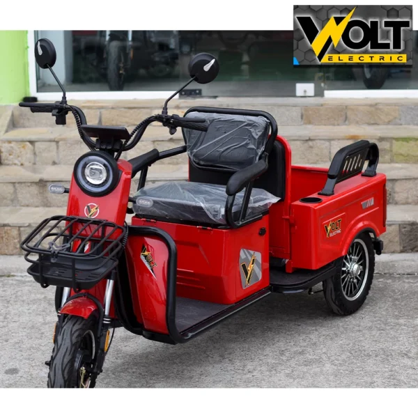 Двуместна карго електрическа триколка volt energy a10 1500w, 48v, 20ah, зелен металик