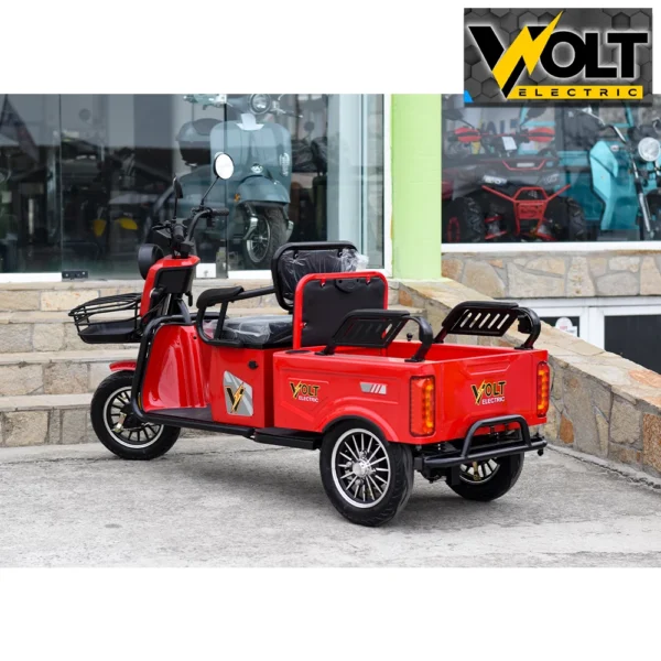 Двуместна карго електрическа триколка volt energy a10 1500w, 48v, 20ah, зелен металик