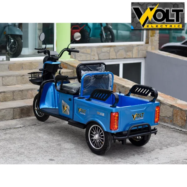 Двуместна карго електрическа триколка volt energy a10 1500w, 48v, 20ah, червен металик