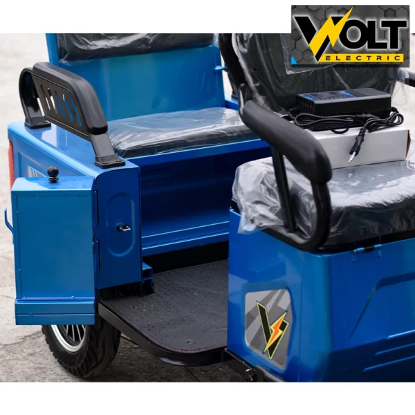 Двуместна карго електрическа триколка volt energy a10 1500w, 48v, 20ah, червен металик