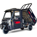 Професионална товарна електрическа триколка с кабина, товароносимост 600 кг, bullmax cargo cab 4000w, черна