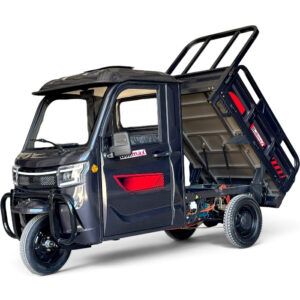 Професионална товарна електрическа триколка с кабина, товароносимост 600 кг, bullmax cargo cab 4000w, черна