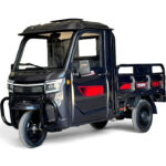 Професионална товарна електрическа триколка с кабина, товароносимост 600 кг, bullmax cargo cab 4000w, черна