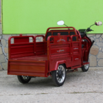 Триместна товарна електрическа триколка max motors go pro 2000w, (трансформираща се), тъмночервена