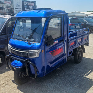 Професионална товарна електрическа триколка с кабина, товароносимост 600 кг, bullmax cargo cab 4000w, синя