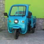 Селскостопанска товарна електрическа триколка 2000w с покрив, 600 кг товар, 60v, 45ah, синя