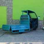 Селскостопанска товарна електрическа триколка 2000w с покрив, 600 кг товар, 60v, 45ah, синя