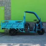 Селскостопанска товарна електрическа триколка 2000w с покрив, 600 кг товар, 60v, 45ah, синя