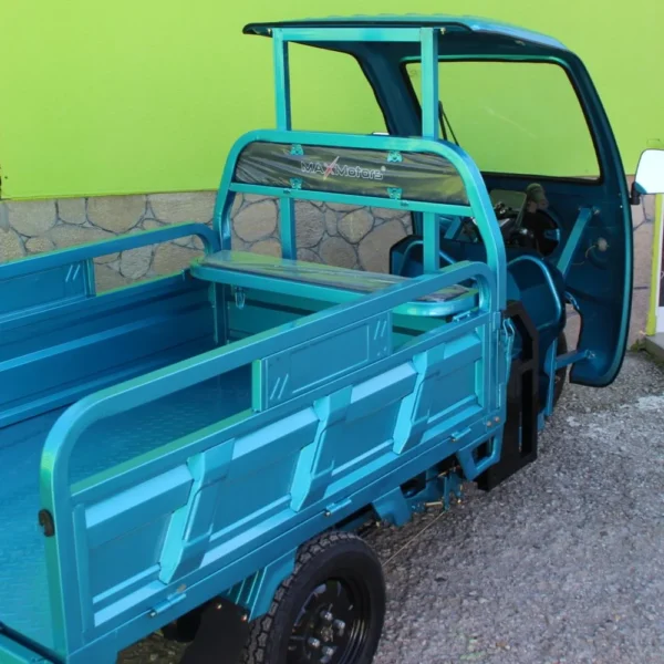 Селскостопанска товарна електрическа триколка 2000w с покрив, 600 кг товар, 60v, 45ah, синя
