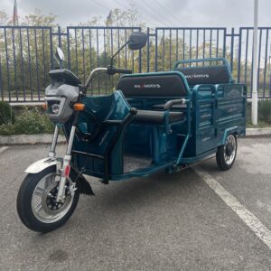 Триместна товарна електрическа триколка max motors go pro 2000w, (трансформираща се), синьозелен металик