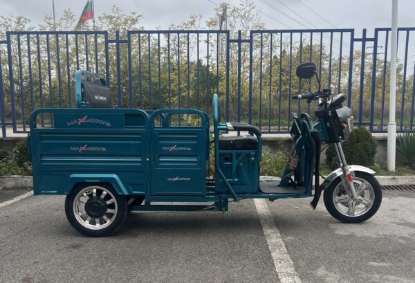 Триместна товарна електрическа триколка max motors go pro 2000w, (трансформираща се), синьозелен металик