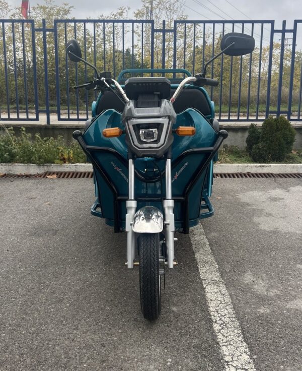 Триместна товарна електрическа триколка max motors go pro 2000w, (трансформираща се), синьозелен металик