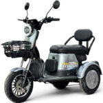 Двуместна електрическа триколка pudding grand, сив, 2000w, eec сертификат, 60v/20ah, две кошници, 5 батерии + подаръци